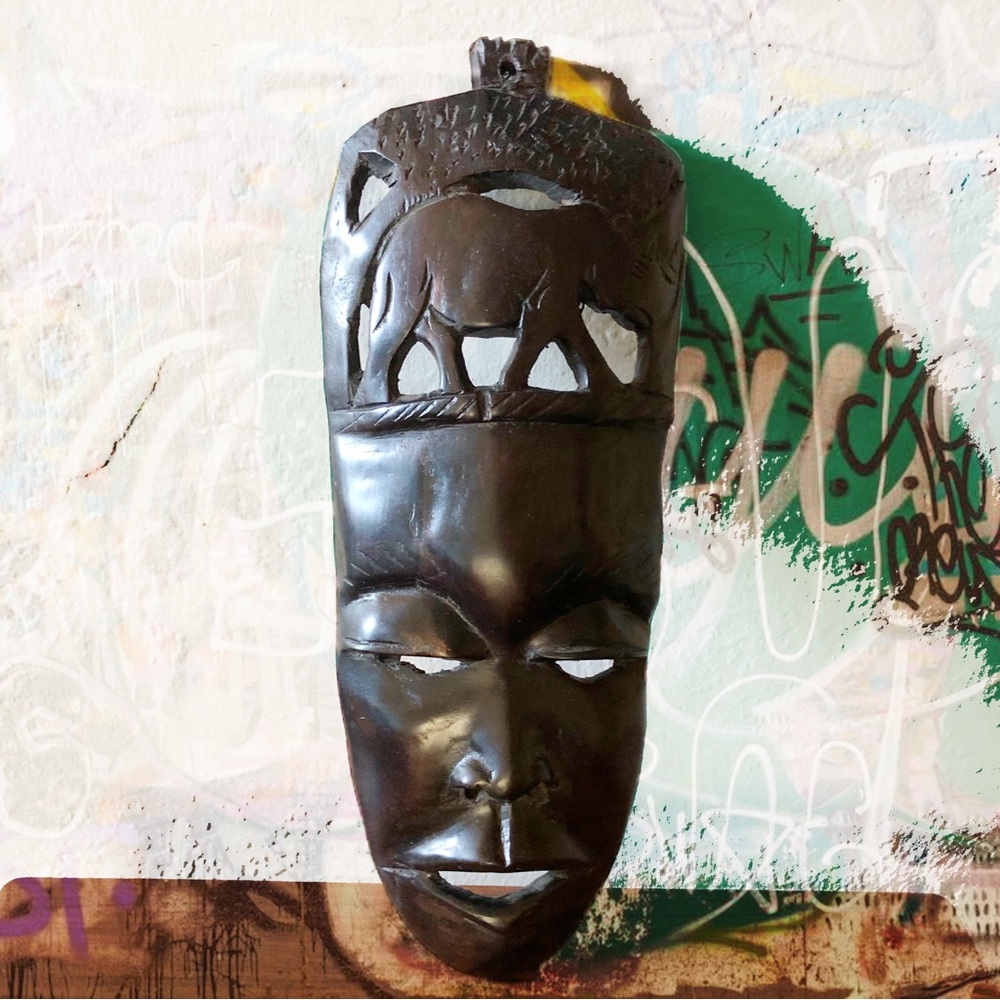 African ebony rhino mask